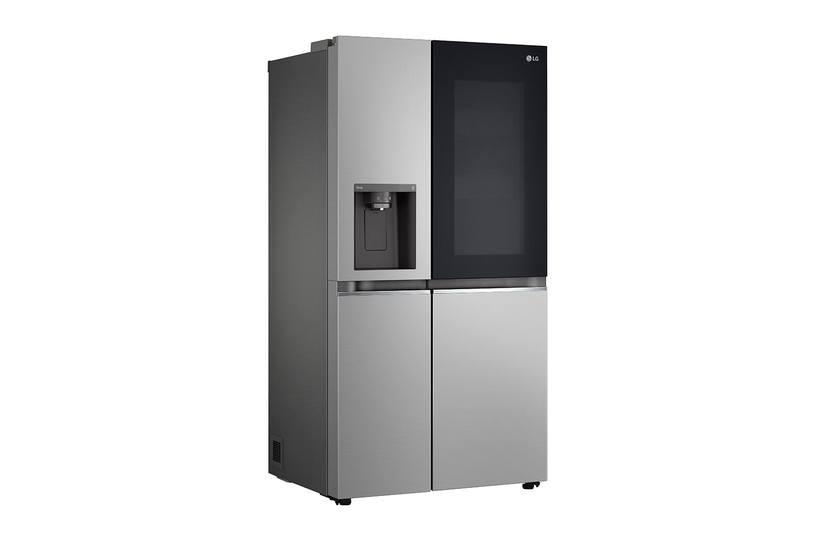 LG Frigorifero Side-by-Side InstaView | Classe D, 635L | Wi-Fi, Dispenser con allaccio, Fresh Balancer, No frost | Argento, GSGV80PYLD