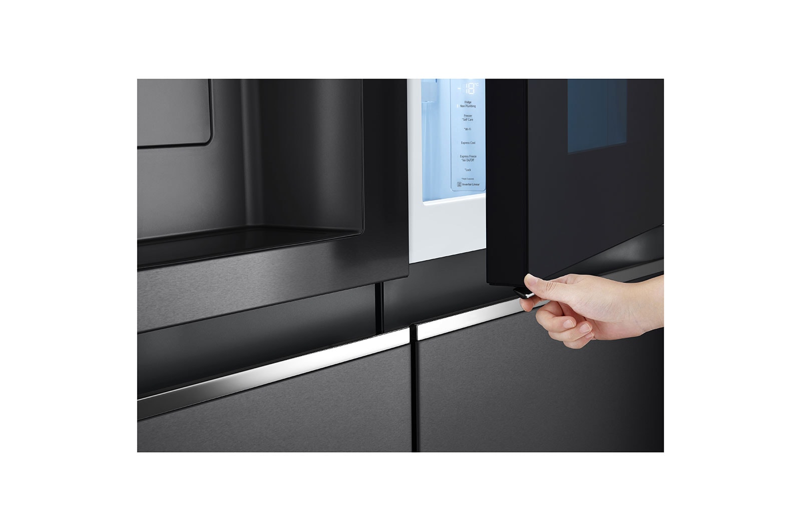 LG Frigorifero Side-by-Side InstaView Door-in-Door | Classe E, 635L | Wi-Fi, Dispenser senza allaccio, UVnano, No frost | Nero, GSXV91MCAE