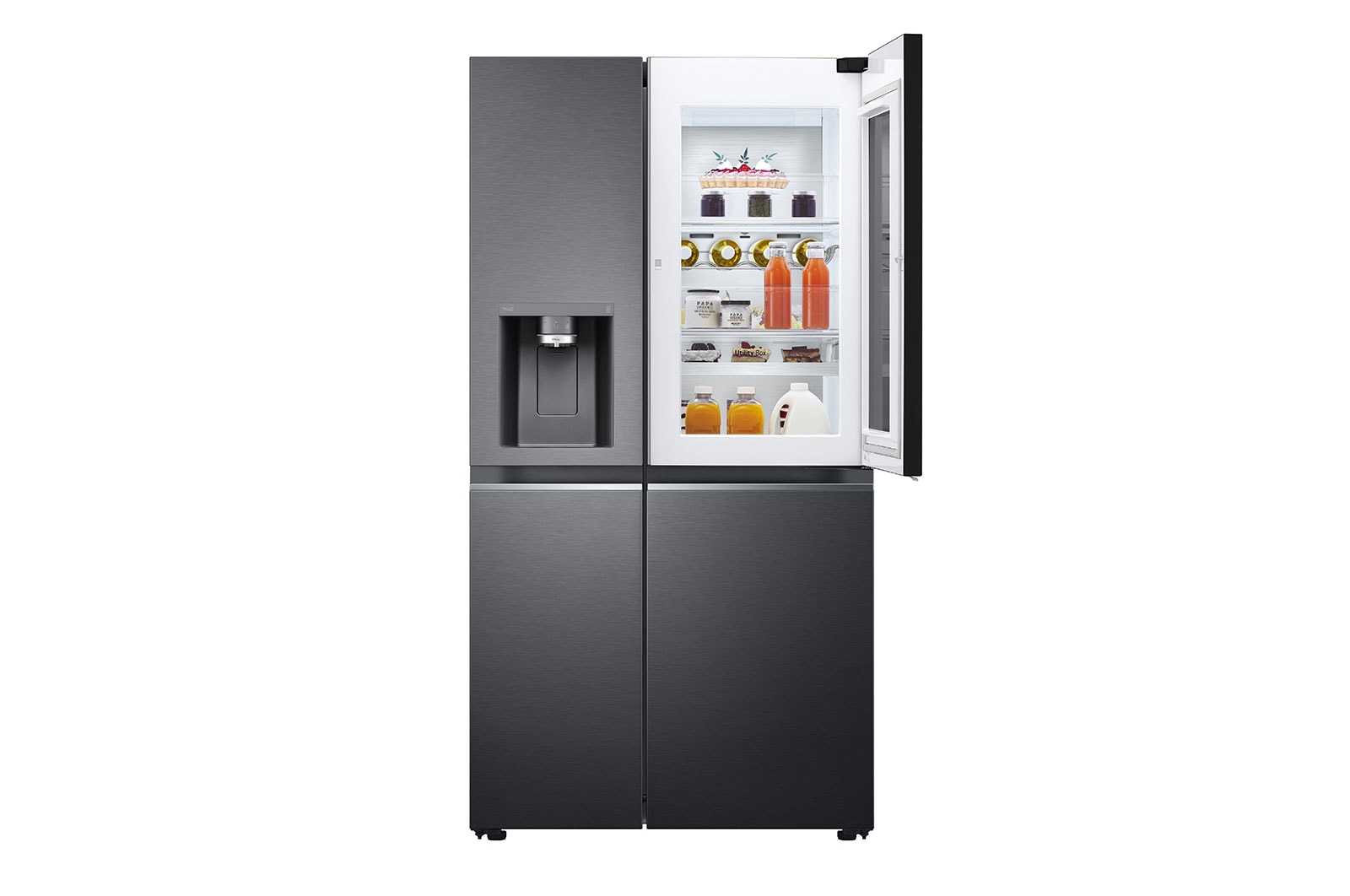 LG Frigorifero Side-by-Side InstaView Door-in-Door | Classe E, 635L | Wi-Fi, Dispenser senza allaccio, UVnano, No frost | Nero, GSXV91MCAE