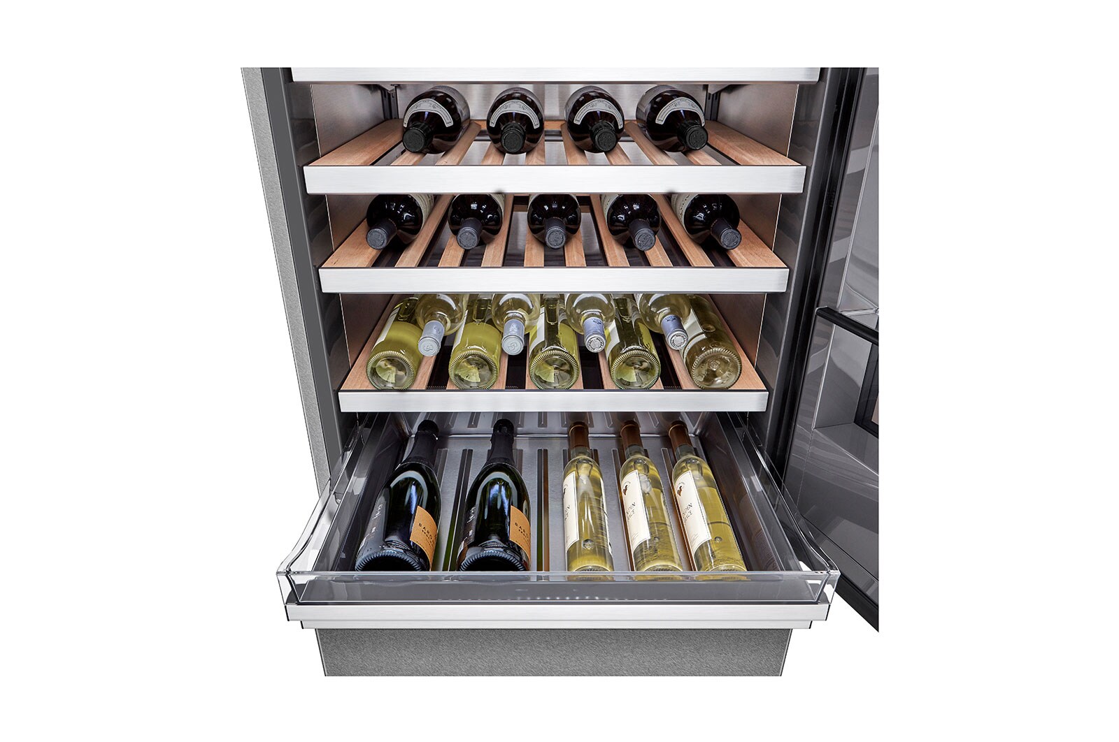 LG SIGNATURE Cantinetta vino InstaView | Classe E, 422L | Wi-Fi, Optimal Preservation Technology™, No frost | Inox satinato, LSR200W