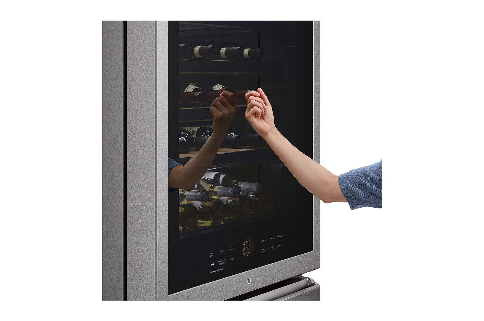 LG SIGNATURE Cantinetta vino InstaView | Classe E, 422L | Wi-Fi, Optimal Preservation Technology™, No frost | Inox satinato, LSR200W
