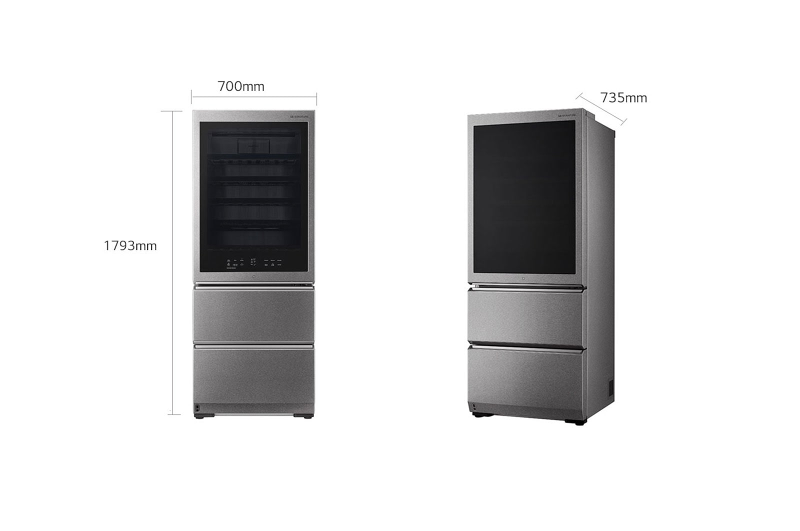 LG SIGNATURE Cantinetta vino InstaView | Classe E, 422L | Wi-Fi, Optimal Preservation Technology™, No frost | Inox satinato, LSR200W