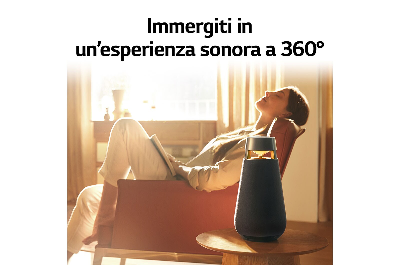 LG XBOOM 360 | Speaker omnidirezionale 50W Serie XO3 | Illuminazione emozionale, IP54, Bluetooth 5.1, Autonomia 24 ore | Black, XO3QBK