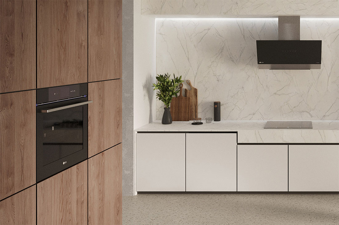 Foto cucina con piano cottura LG CBIZ2435B