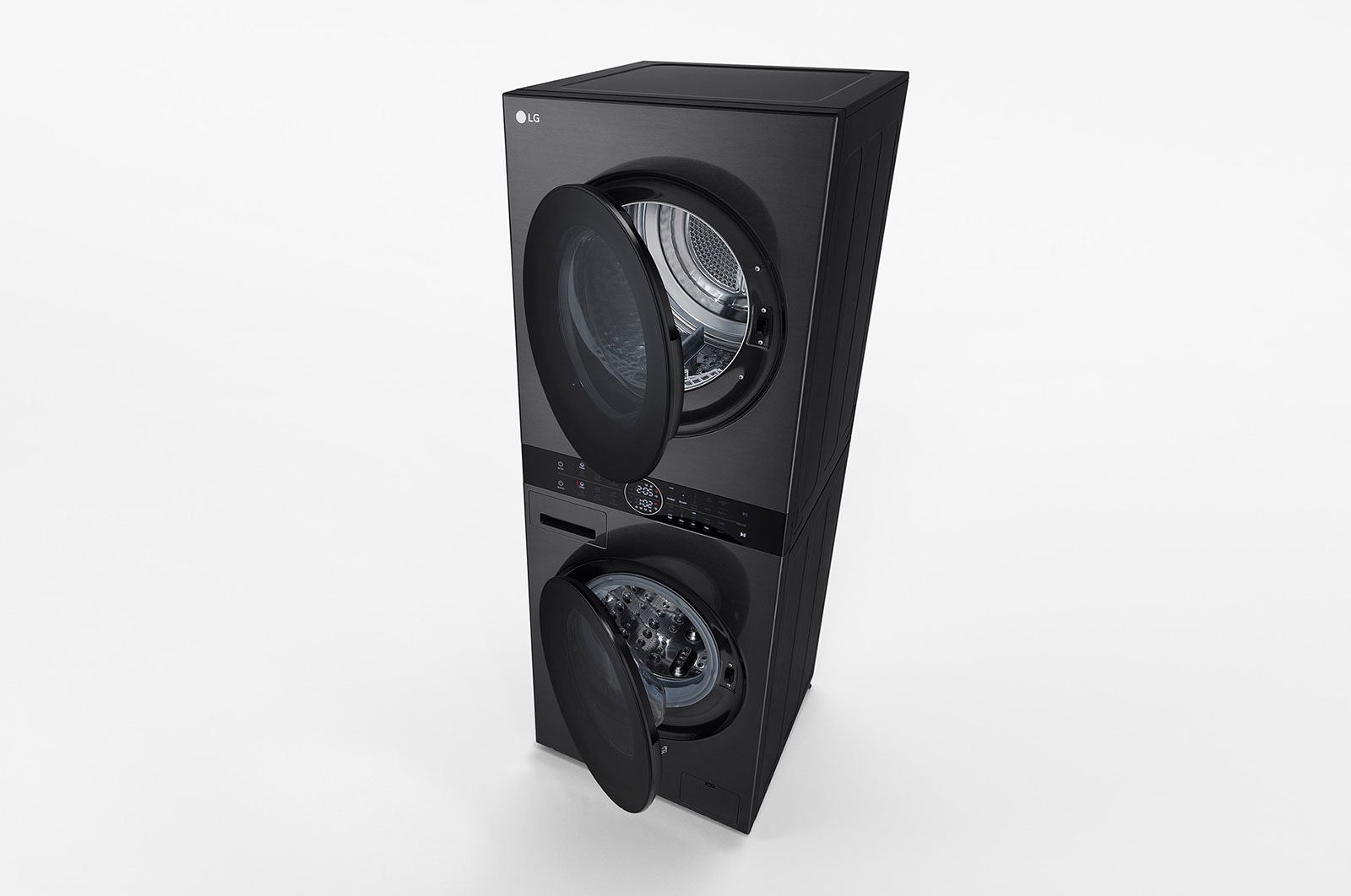 LG WashTower Colonna Bucato 12/10kg AI DD | Classe A-10% / A+++ | Pannello unificato, TurboWash360, Pompa di calore | Nera, WT1210BBF