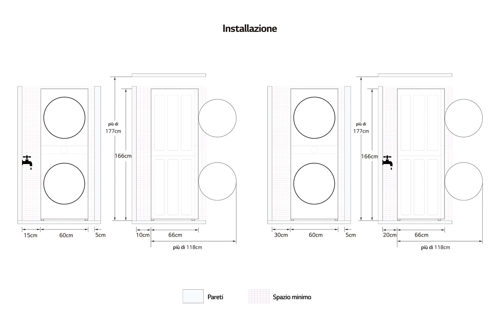 LG WashTower Colonna Bucato 12/10kg AI DD | Classe A-10% / A+++ | Pannello unificato, TurboWash360, Pompa di calore | Nera, WT1210BBF
