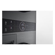 LG WashTower Colonna Bucato 12/10kg AI DD | Classe A-10% / A+++ | Pannello unificato, TurboWash360, Pompa di calore | Nera, WT1210BBF