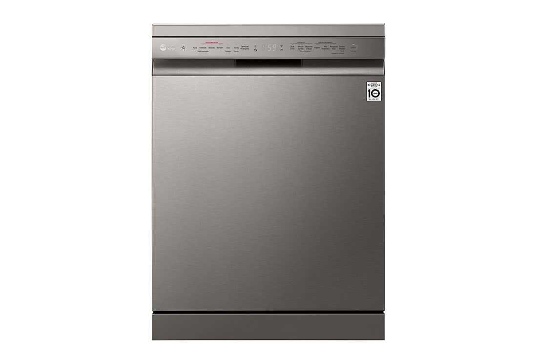 LG Lavastoviglie libera installazione | QuadWash Serie 3, Classe B 43dB | 14 coperti, Vapore, Auto-apertura, Wi-Fi | Grigia, DF365FPS