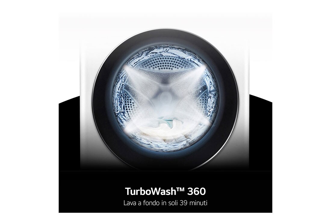 LG Lavatrice slim 9kg AI DD™ | Serie R7 Classe A-10% | 1200 giri, TurboWash 360, Vapore su 7 programmi, Wi-Fi | White, F2R7S09TSWC