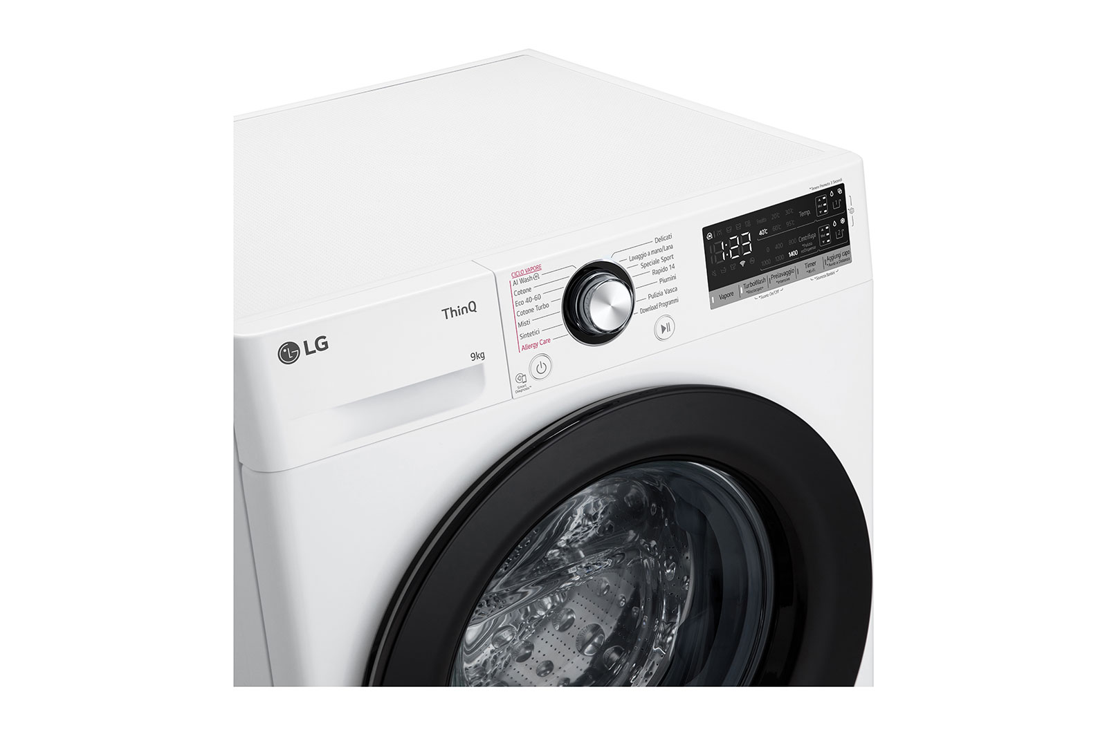 LG Lavatrice 9kg AI DD™ | Serie R3 Classe A-10% | 1400 giri, Autodosaggio, Lavaggio a vapore, Wi-Fi | White, F4R3509NSWB