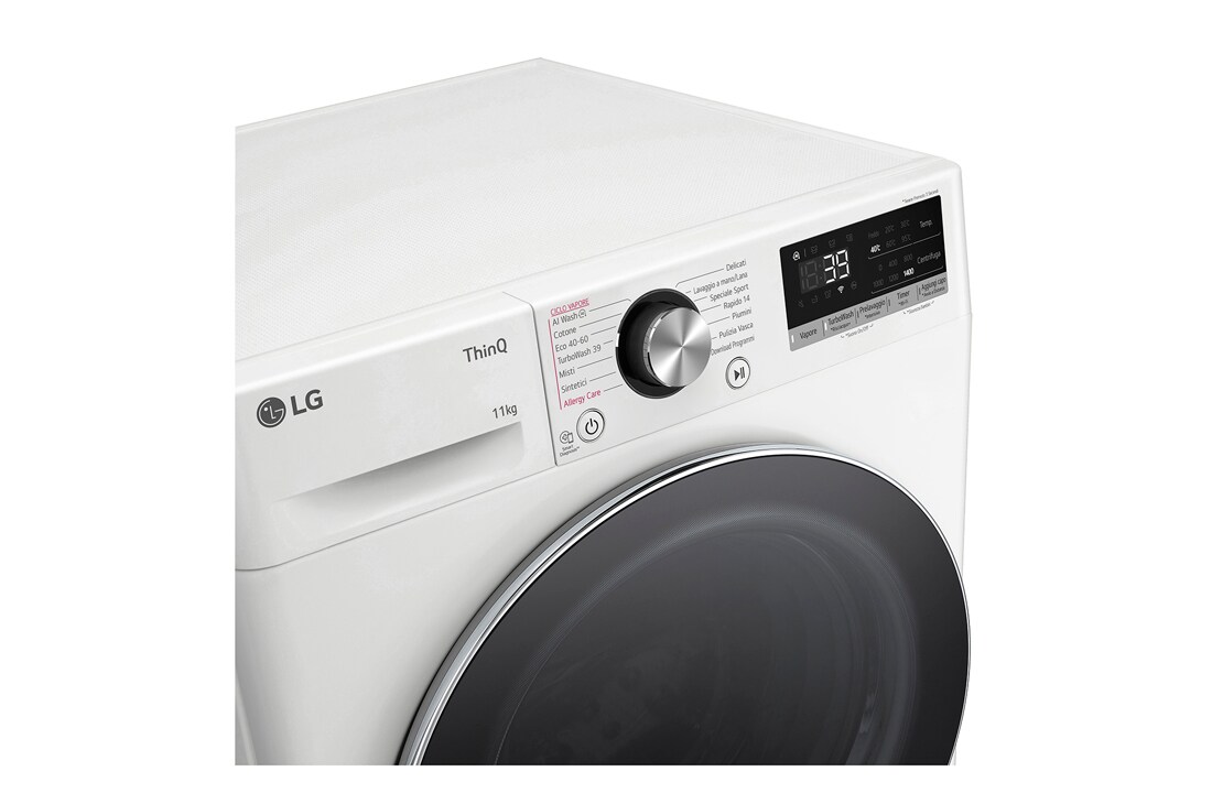 LG Lavatrice 11kg AI DD™ | Serie R7 Classe A-10% | 1400 giri, TurboWash 360, Vapore su 7 programmi, Wi-Fi | White, F4R7011TSWC