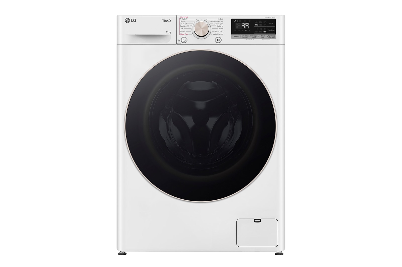 LG Lavatrice a Vapore 11kg AI DD™ Serie R7 Classe A-10% Bianca, F4R7011TSWG