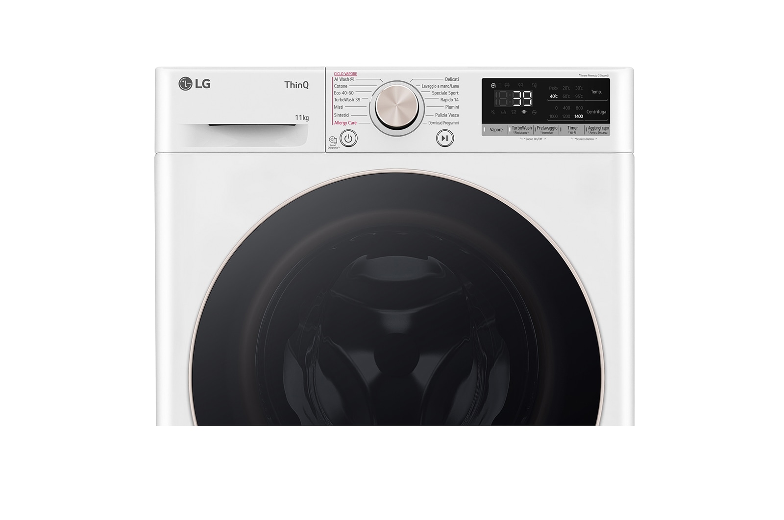 LG Lavatrice a Vapore 11kg AI DD™ Serie R7 Classe A-10% Bianca, F4R7011TSWG