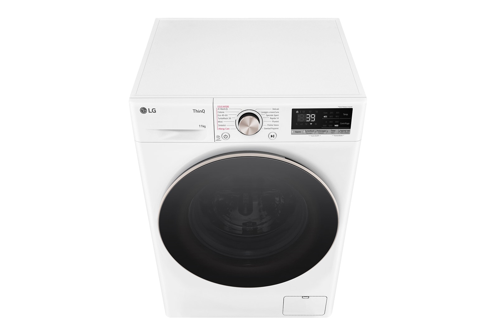 LG Lavatrice a Vapore 11kg AI DD™ Serie R7 Classe A-10% Bianca, F4R7011TSWG