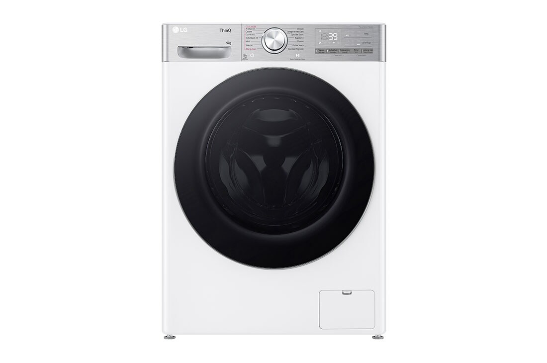 LG Lavatrice 9kg AI DD™ | Serie R9 Classe A-40% | 1400 giri, TurboWash 360, Vapore antipiega, Wi-Fi | White, F4R9009TPWC