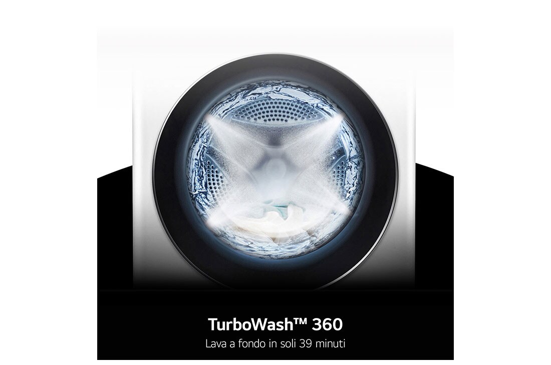 LG Lavatrice 9kg AI DD™ | Serie R9 Classe A-40% | 1400 giri, TurboWash 360, Vapore antipiega, Wi-Fi | White, F4R9009TPWC