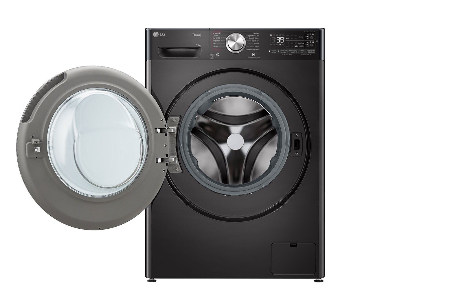 LG Lavatrice 13kg AI DD™ | Serie R9 Classe A-20% | 1400 giri, TurboWash 360, Autodosaggio, Vapore antipiega, Wi-Fi | Black, F4R9513TPBC