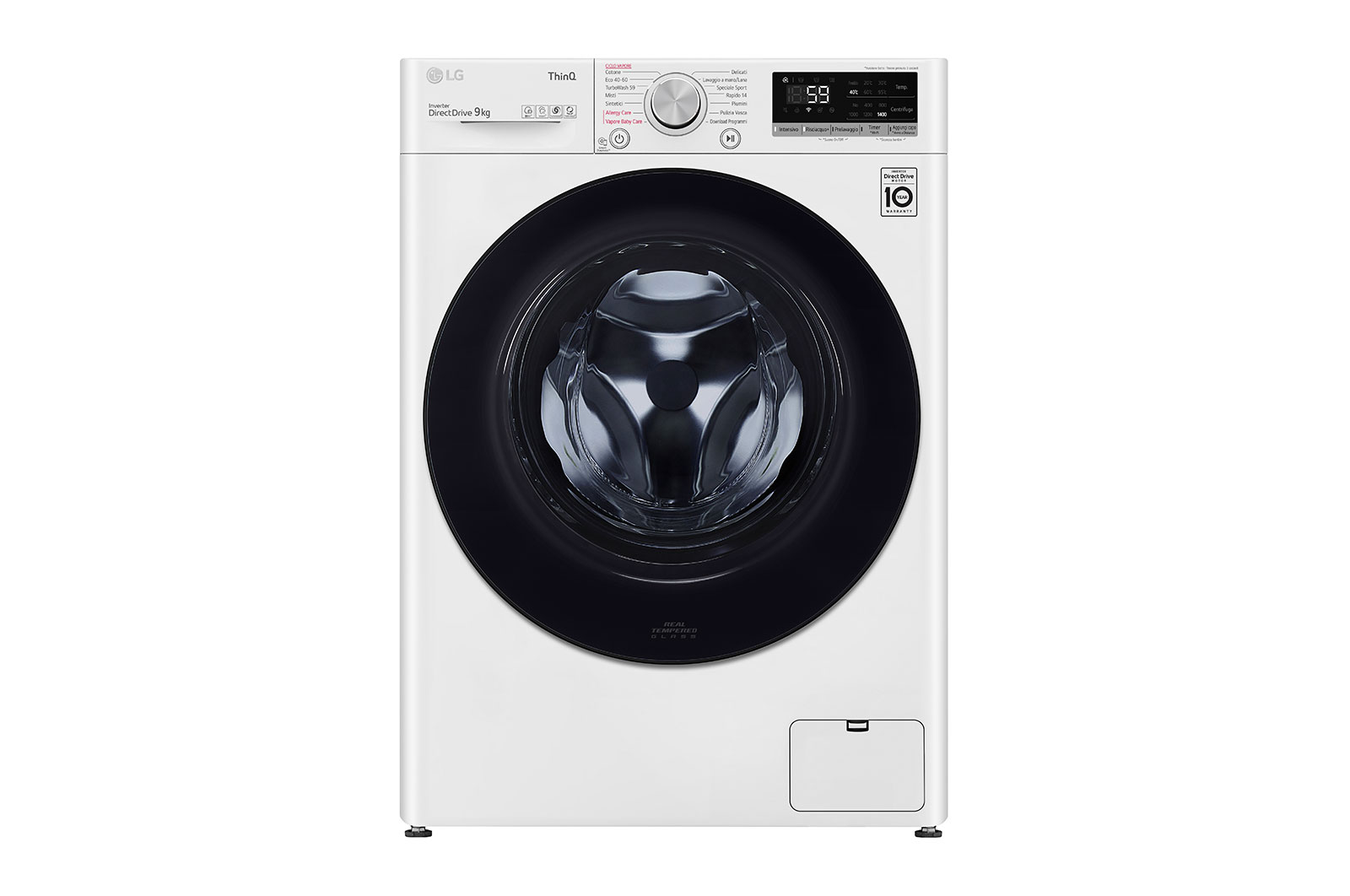 LG Lavatrice 9kg AI DD™ | Serie V5 Classe A/A/A | 1400 giri, TurboWash, Lavaggio a vapore, Wi-Fi | White, F4WV509SAE