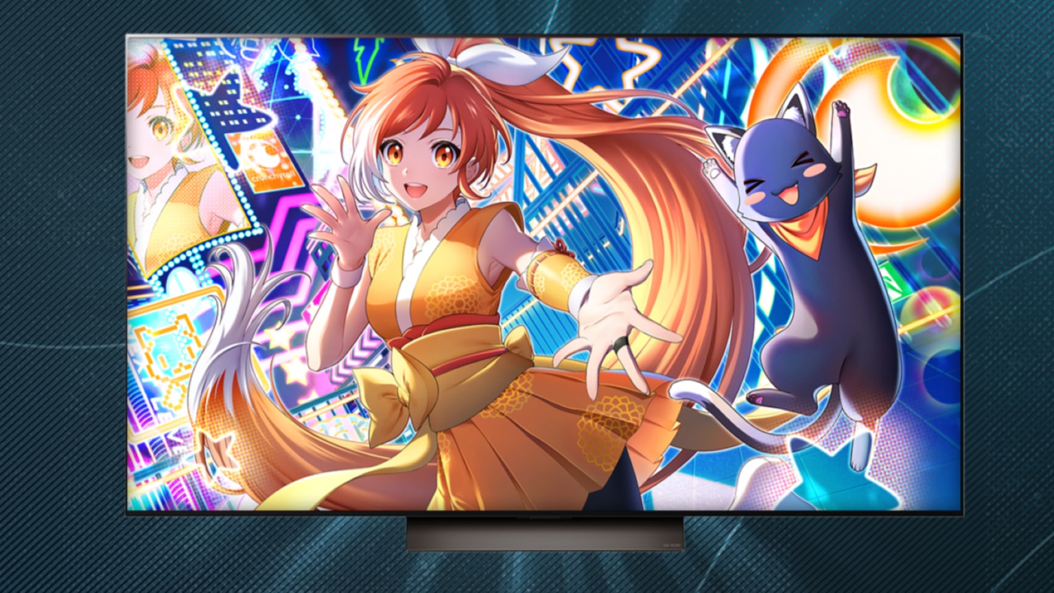 Anime da vedere assolutamente: immagine della smart TV LG con un anime che viene trasmesso tramite il cruncyroll