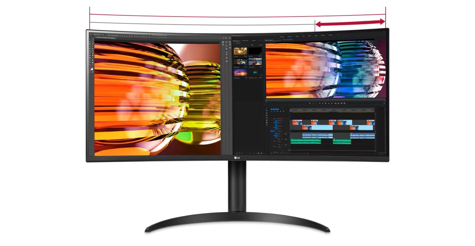 monitor per content creator: immagine del monitor LG ultrawide