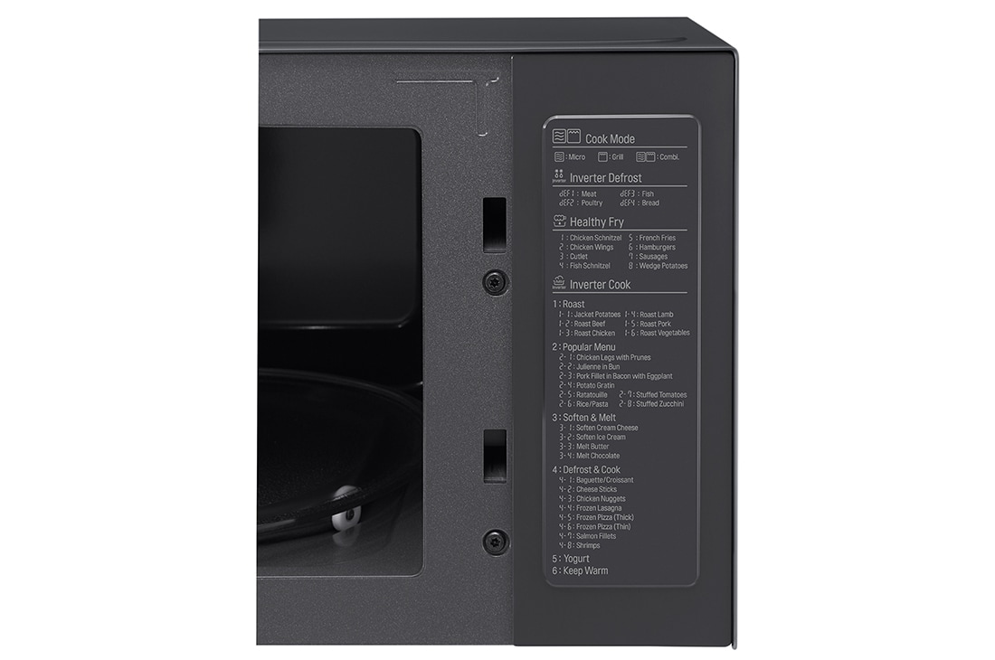 LG Microonde NeoChef 25 litri, potenza 1000W | Frittura leggera, Grill, Lievitazione, Ricette, Smart Inverter | Inox nero, MH6565CPW