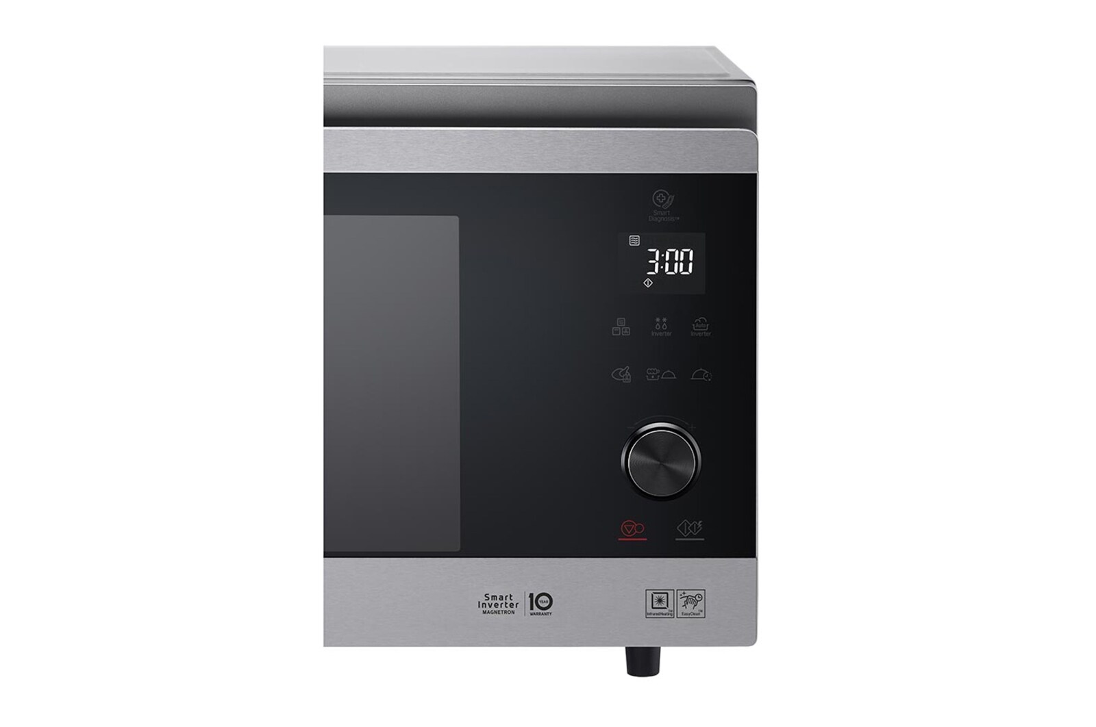 LG Microonde combinato 39 litri, potenza 1100W | Cottura a vapore e Frittura leggera, Smart Inverter, Argento scuro, MJ3965ACS