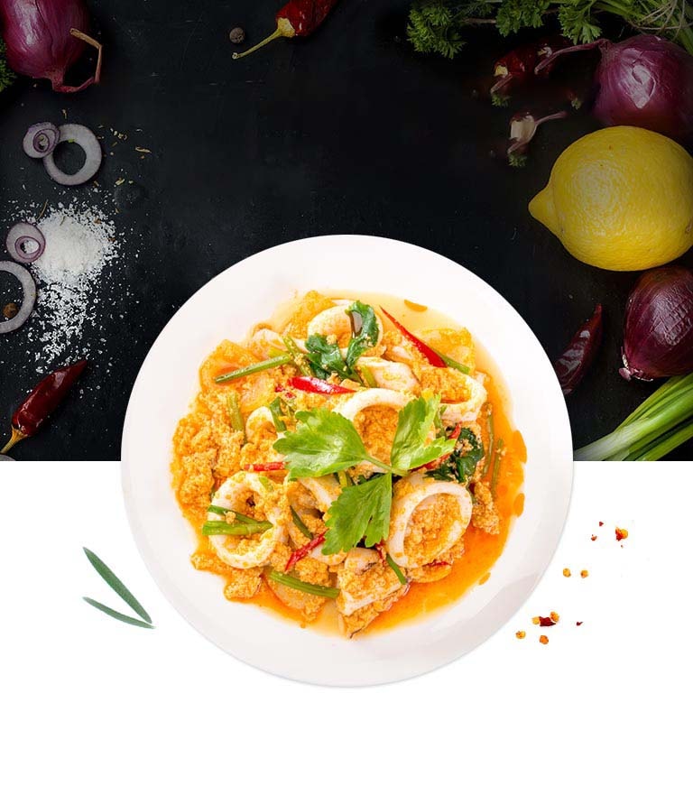 Calamari saltati al curry