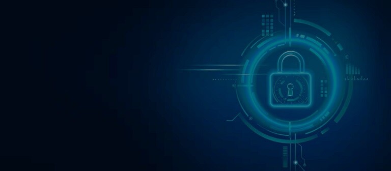  Illustrazione di un lucchetto digitale che rappresenta la cybersicurezza e la protezione dei dati.