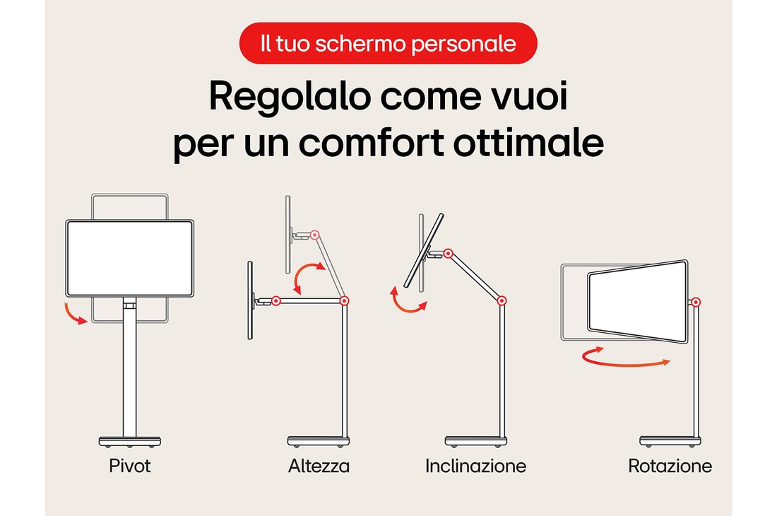 Front view with the display pivoting 90 degrees