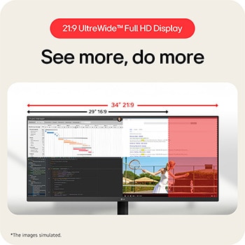Monitor UltraWide 34" | Serie U511A | 21:9 WFHD, IPS, HDR 400, 100Hz