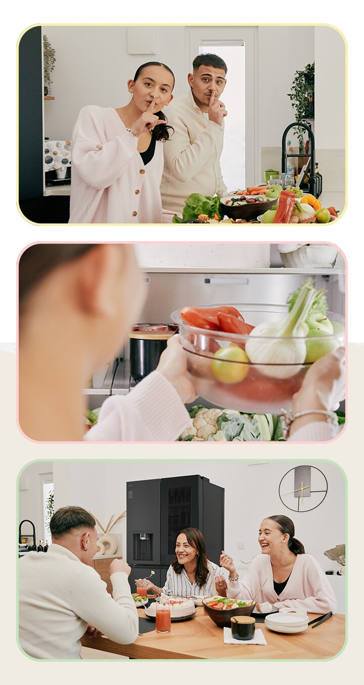 Immagine di fratelli che cucinano insieme felicemente per preparare un piatto che la loro mamma adora