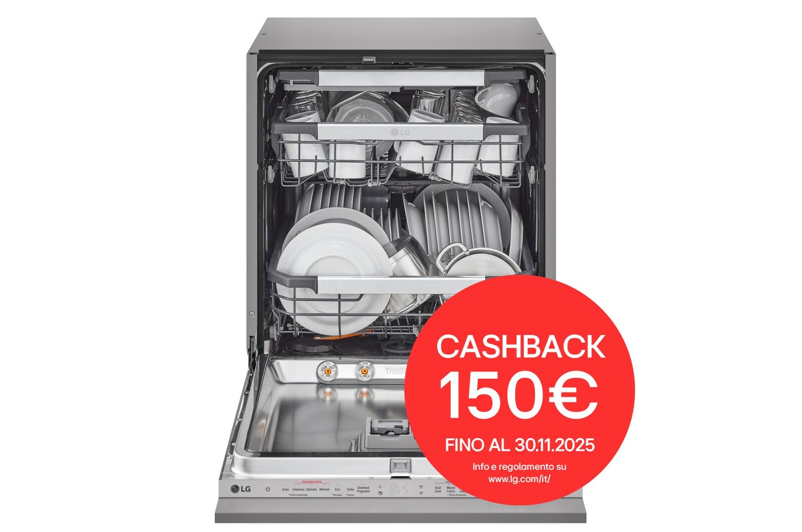 Foto frontale lavastoviglie DB475TXS con cashback