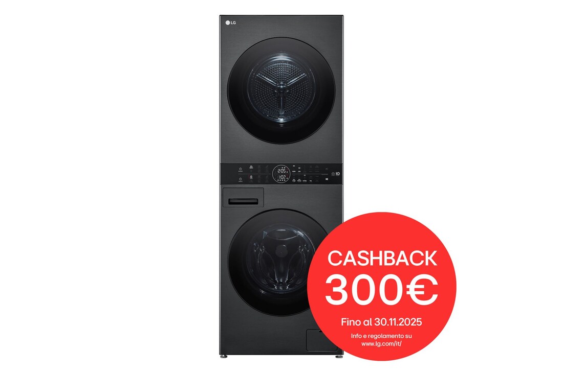 Foto frontale WashTower WT1210BBF con Cashback