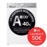 Lavatrice 9kg AI DD™ | Serie R9 Classe A-40% | 1400 giri, TurboWash 360, Vapore antipiega, Wi-Fi | White