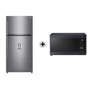 Vista frontale di Offerta Kit Esclusivo: Frigorifero doppia porta maxi | Classe E, 592L &#43; Microonde NeoChef 25 litri, potenza 1000W  GTF916PZPED.MH6565