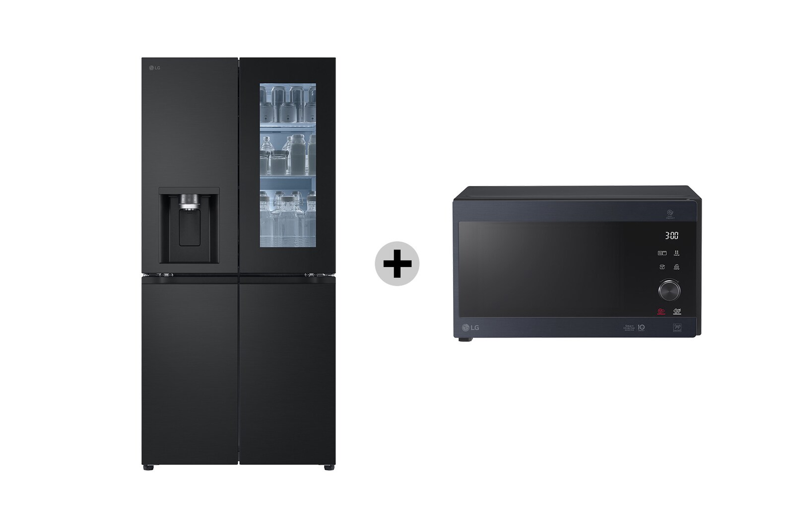 Vista frontale di Offerta Kit Esclusivo: Frigorifero Multidoor Slim InstaView Classe E &#43; Microonde NeoChef 25 litri, potenza 1000W  GMG860EPBE.MH6565