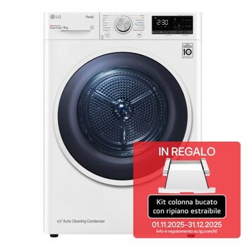 Vista frontale della Asciugatrice 9kg Pompa Di Calore A+++ Bianca RH90V9AVHN