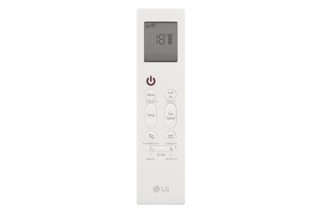 LG air conditioner remote control with display and buttons