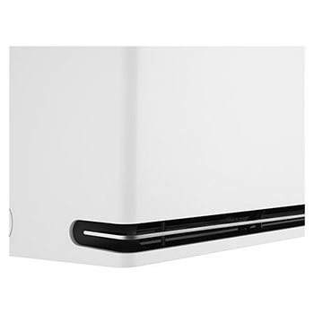 Close-up side view of LG ai air conditioner highlighting its vent details