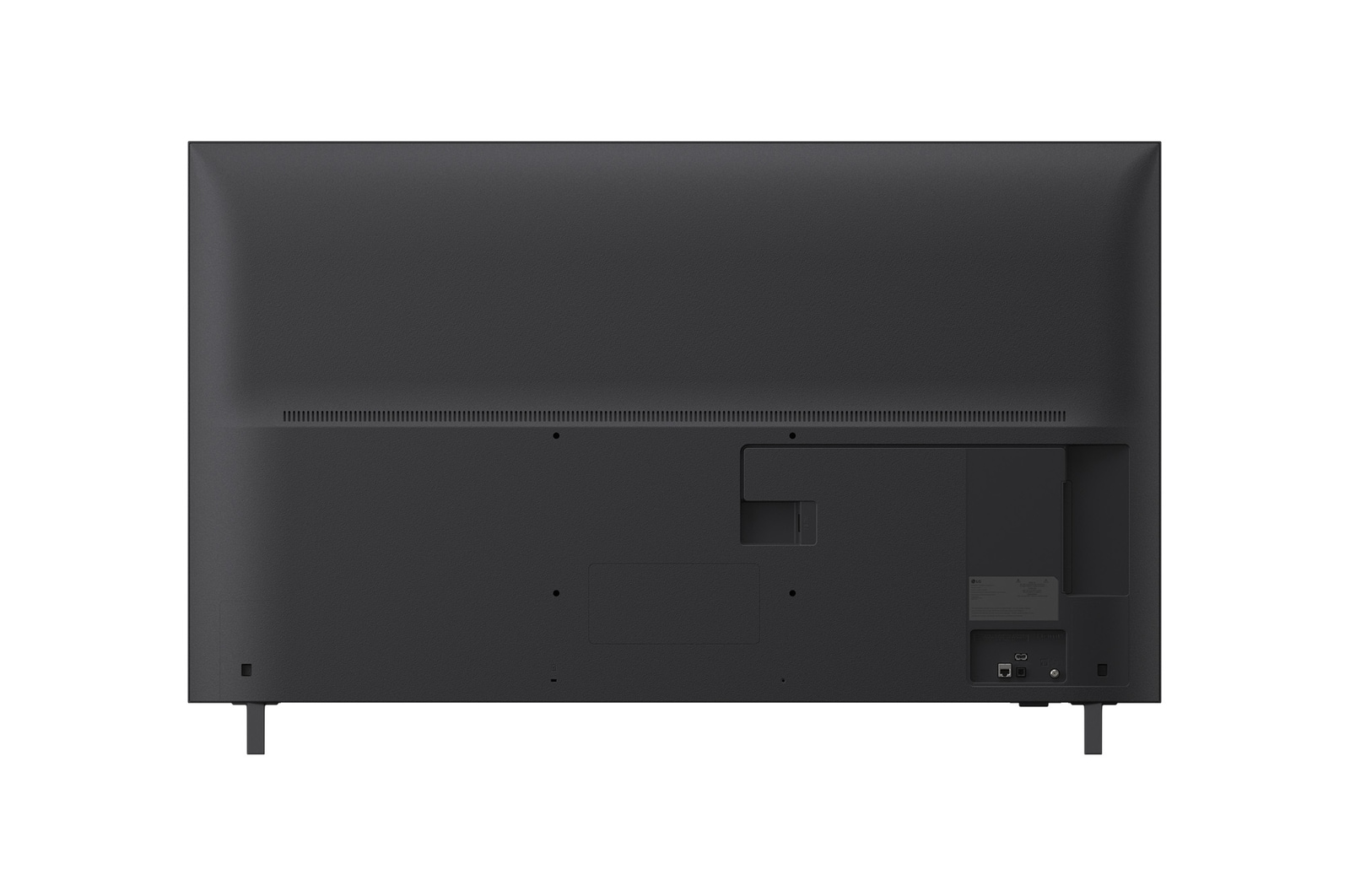 LG UHD UA75 TVの背面図。