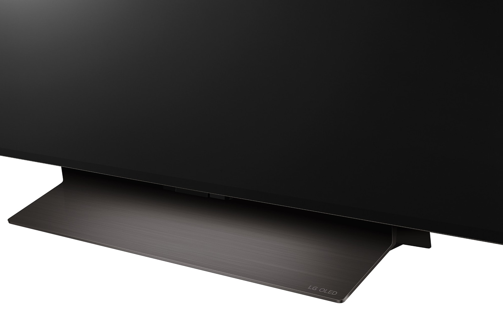 Крупный план изображения телевизора LG OLED evo, OLED C4 снизу