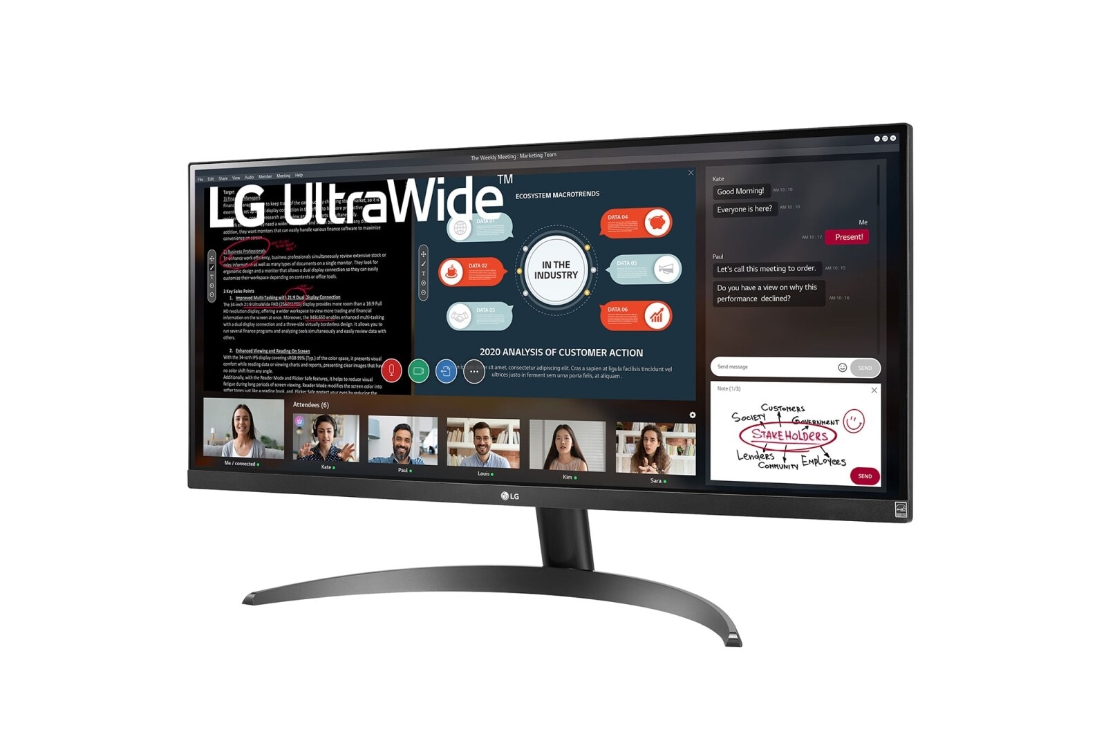 LG 29-дюймовый монитор UltraWide ™ Full HD IPS с соотношением сторон 21: 9 и AMD FreeSync ™, 29WP500-B