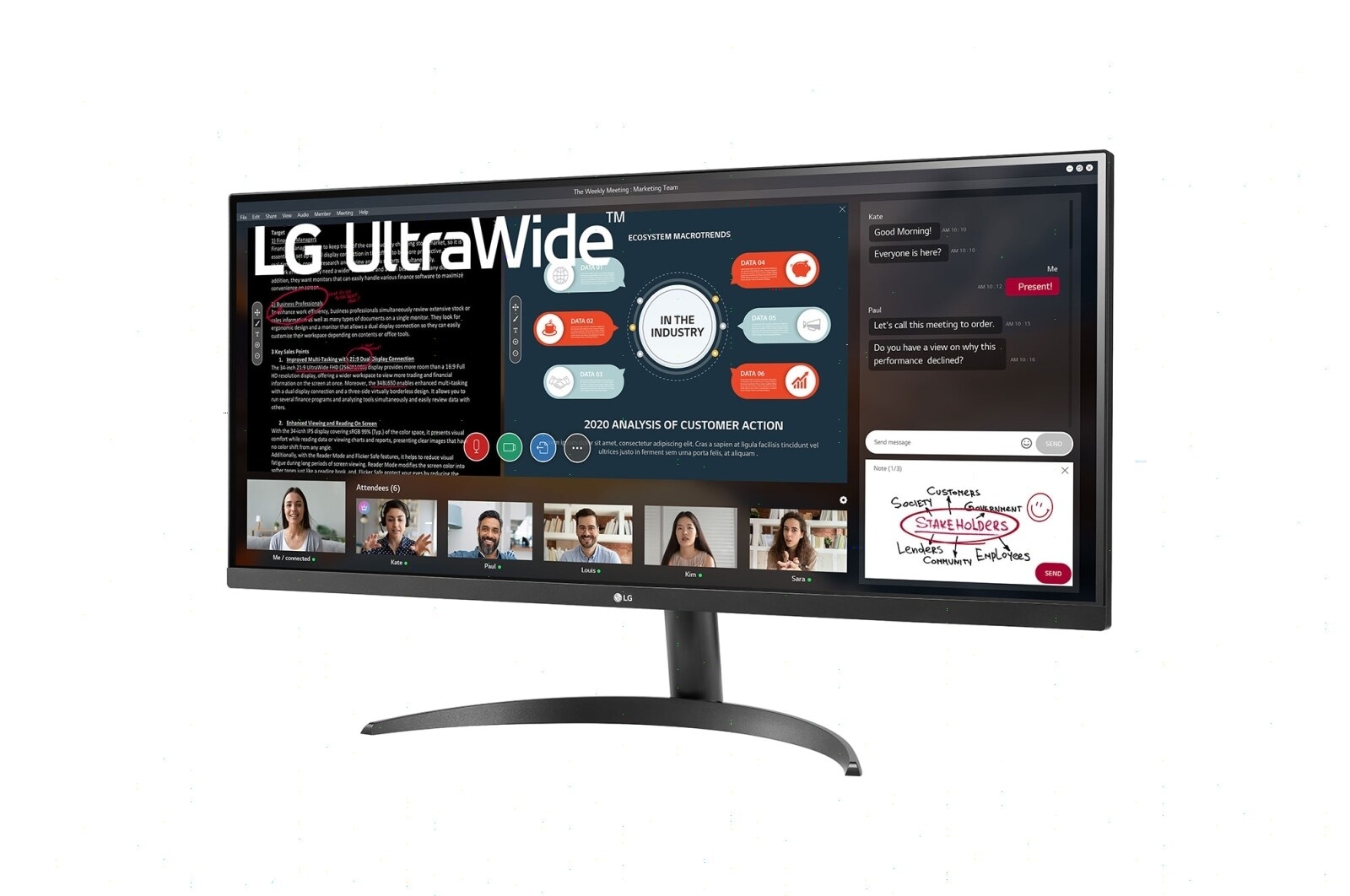 LG 34-дюймовый монитор UltraWide™ Full HD IPS с соотношением сторон 21: 9 и AMD FreeSync™, 34WP500-B