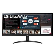 Вид 34-дюймовый монитор UltraWide™ Full HD IPS с соотношением сторон 21: 9 и AMD FreeSync™ 34WP500-B спереди