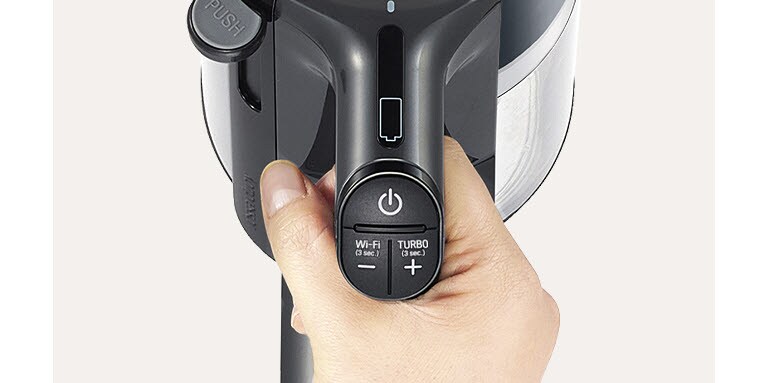 Изображение ручки пылесоса и кнопки на ручке