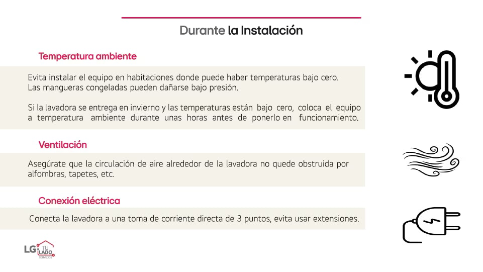 Guía de instalación lavadora