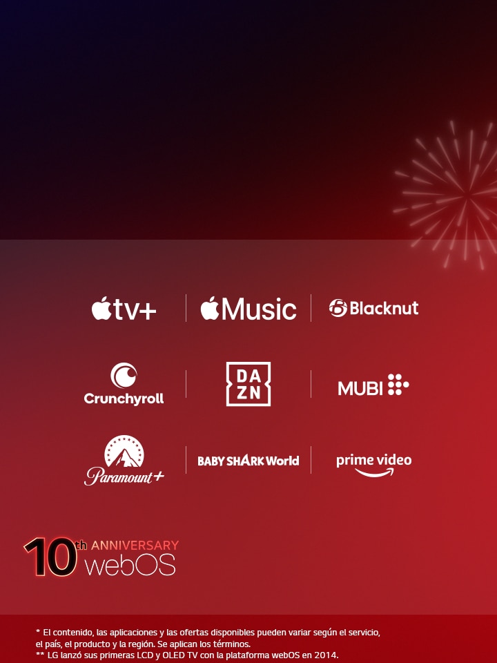 Imagen de la celebración de los 10 años de webOS durante la LG Streaming Week, con socios de contenido de todo el mundo