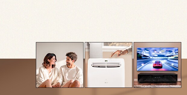Imagen con una persona y electrodomésticos LG.	