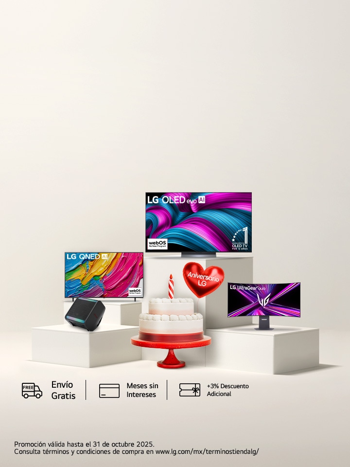 Celebra el aniversario LG.com con hasta 40% de descuento