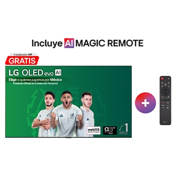 Front view of LG OLED evo AI G5 4K Smart TV. 12 Years of world number 1 OLED emblem and LG OLED evo AI 2025 logo are on the screen.